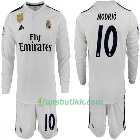 Fotballdrakt Real Madrid MODRIC 10 Barn Hjemmetrøye 2018-2019 Langermet